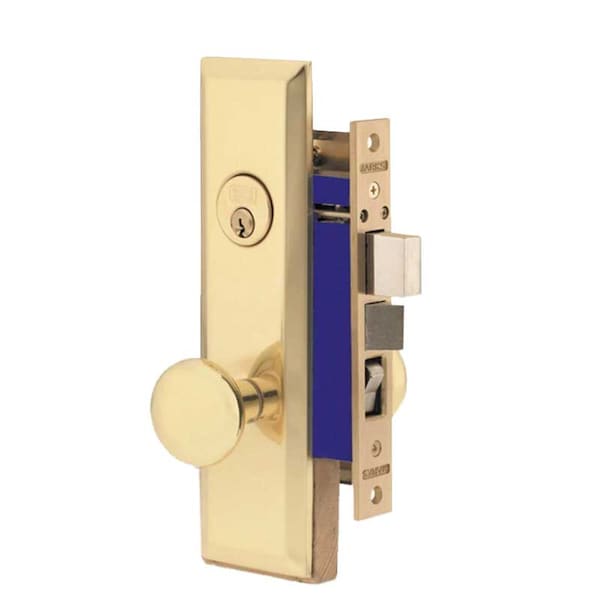 Marks METRO MORTISE APARTMENT KNOB LOCKSET HD - ENTRANCE - 1-1/16 X 7-5/8 - POLISHED BRASS - LEFT H MRK-114A-3-LH - main